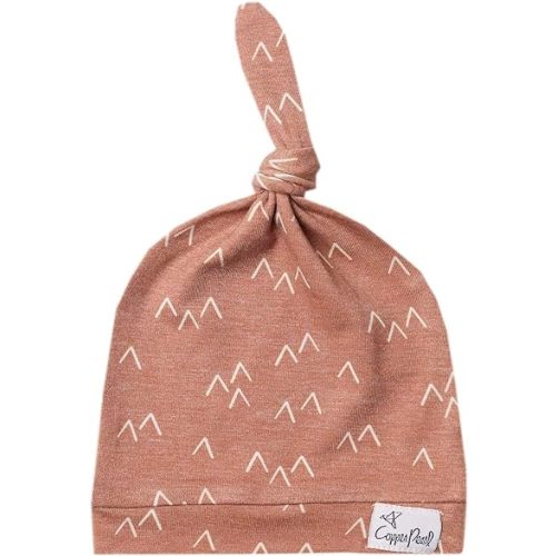 Baby Beanie Hat Top Knot Stretchy Soft"Rocky" by Copper Pearl