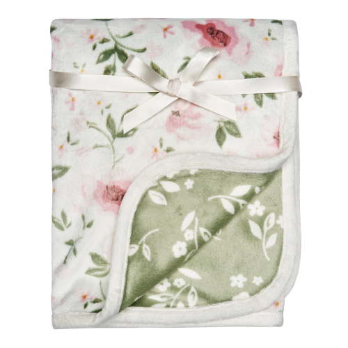 Modern Moments By Gerber Baby & Toddler Girls Reversible Plush Blanket, Ivory