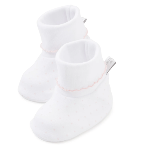 White/Pink Kissy Basics Booties