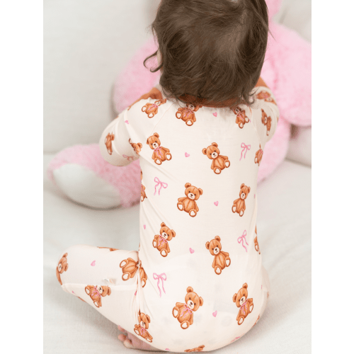 Teddy & Bows Zip Romper