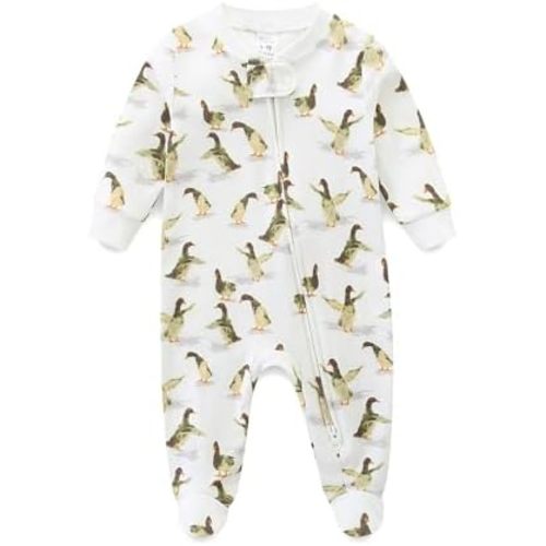 Baby Boy Girl Pajamas 100% Cotton Romper One-Piece Outfits,Sleep and Play Sleepwear, Double Zipper Long Sleeve