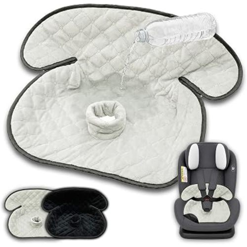 Wonderkin 2-Pack Potty Training Car Seat Protector, Waterproof Car Seat Liner, Non-Slip Leak-Proof Piddle Pads,Washable Cover Fits Car Seats Strollers Bouncers, Ages 6 Months to 4 Years (Grey+Black)