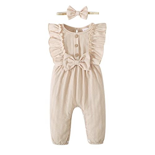 Mioglrie Newborn Baby Girl Clothes One Piece Jumpsuits Clothes Short Sleeve Rompers Summer Clothes for Baby