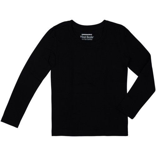 Underworks Kids Heat Bods™ Heat Retention Thermal Long Sleeve - Black