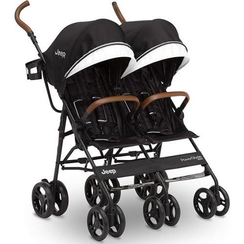 Jeep PowerGlyde Plus Side x Side Double Stroller by Delta Children, Black