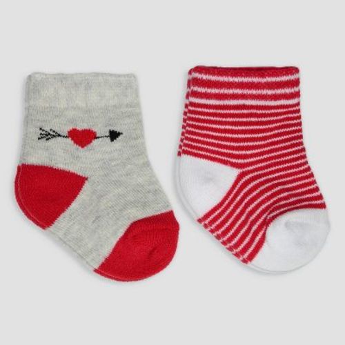 Carter's Just One You®️ Baby 2pk Valentines Day Socks - Red 0-6m