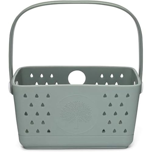 Parker Baby Bath Caddy | BPA Free & Food Grade Shower Caddy Organizer for Toys & Supplies | Quick-Dry, Sturdy & Perfect Size Shower Basket w/Handle in Neutral Colors
