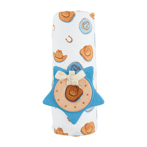 Cowboy Swaddle And Teether Sets
