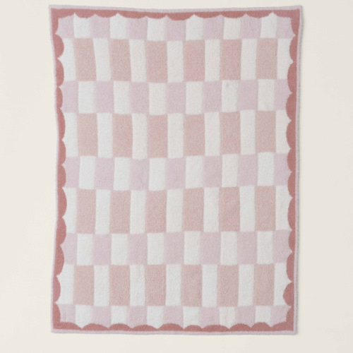 CozyChic Scalloped Checked Stroller Blanket