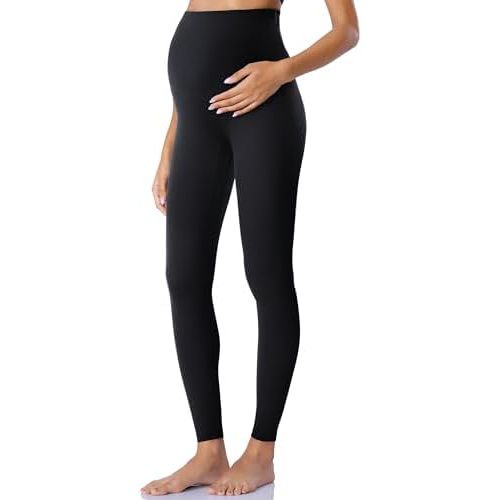 POSHDIVAH Women's Maternity Leggings Over The Belly Pregnancy Yoga Pants Active Wear Workout Leggings