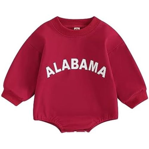 Karuedoo Baby Boy Girl Football Sweatshirt Bubble Romper Oversized Sweater Romper Long Sleeve Bodysuit Outfit Fall Clothes