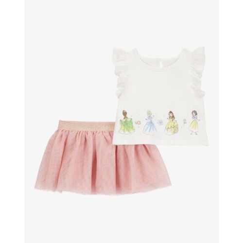 Baby 2-Piece Disney Princesses Tee & Tutu Skirt Set - White/Pink - Carter's | Carter's