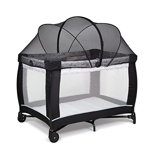 Beberoad Love Pack N Play Tent Cover Mosquito Net with 2-Way Zipper for Travel Crib/Playpen (Black)