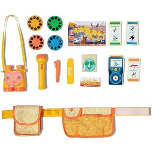 Melissa & Doug Grand Canyon National Park Hiking Gear Play Set with Photo Disk Viewer Kids Pretend Play Hiking Gear, Children's Belt and Binoculars for Girls and Boys Ages 3+ - FSC-Cer