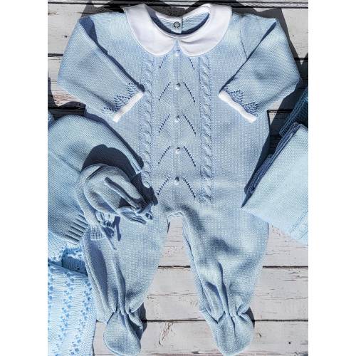 Spanish knitted newborn romper primera puesta baby boy knit clothing newborn outfit first baby knitted outfit footie baby photoshoot
