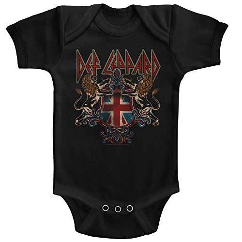 Def Leppard 80s Metal Band Rock N Roll Def Crest Infant Baby Snapsuit Romper