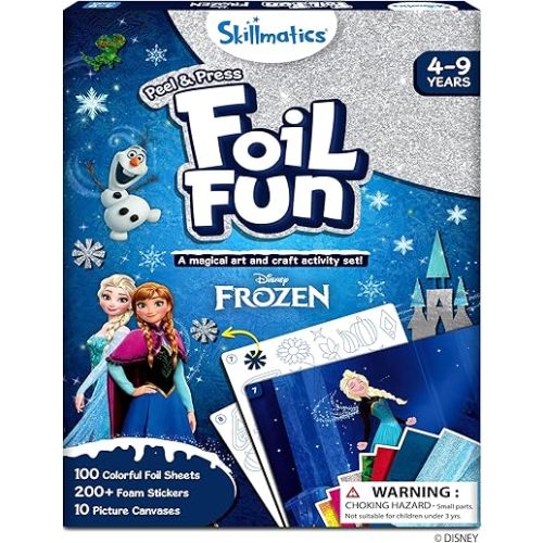 Skillmatics Foil Fun - Disney Frozen, Mess-Free Art for Kids, Craft Kits & Supplies, DIY Creative Activity, Travel Toys, Gifts for Fans of Elsa, Anna, Olaff, Girls, Boys, Ages 4, 5, 6, 7, 8, 9