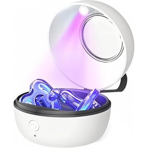 Portable Pacifier Sanitizer, UV Light Sanitizer Case for Pacifier, Type-C Rechargeable Mini Box, 99.9% Cleaned in 3 Minutes