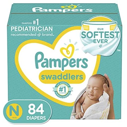 Diapers Newborn/Size 0 (< 10 lb), 84 Count - Pampers Swaddlers Disposable Baby Diapers, Super Pack (Packaging May Vary)