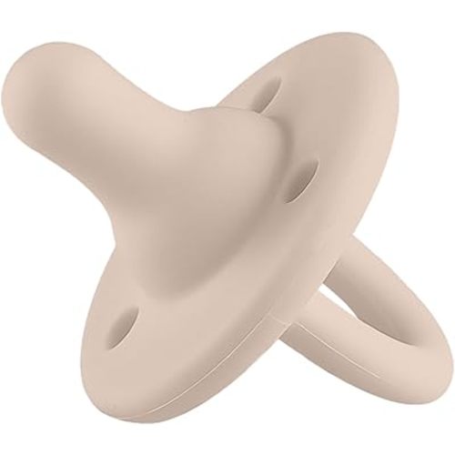 Lee Lee and Me Paci - Sand Color - 100% Medical Grade Silicone Pacifier Breast-Like Nipple Design for Better Latch - Size 0-18 Months