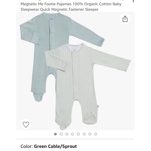 Magnetic Me Footie Pajamas 100% Organic Cotton Baby Sleepwear Quick Magnetic Fastener Sleeper