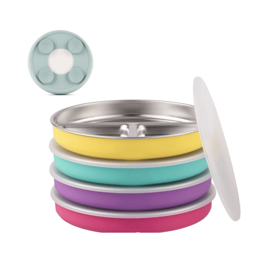 7.8" Stainless Steel Divided Plates with Suction Sleeve