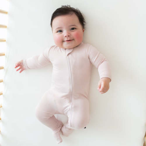 Kyte Baby: Zippered Footie in Blush Color - 3-6 months