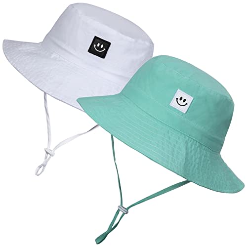 MaxNova Baby Sun Hat Smile Face UPF 50+ Toddler Bucket Hat for Boys Girls 0-7 Years