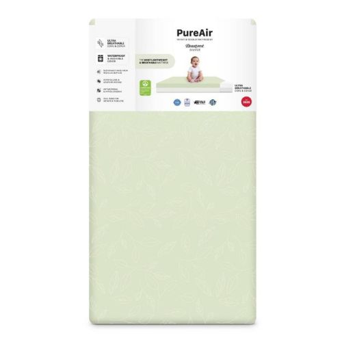 Beautyrest Silver PureAir Two-Stage Crib and Toddler Mattress - Greenguard Gold - White/Green