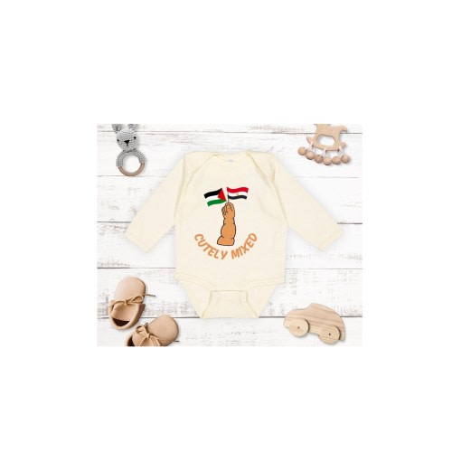 Palestine and Egypt Flag Baby Onesie: Multicultural Heritage Gift