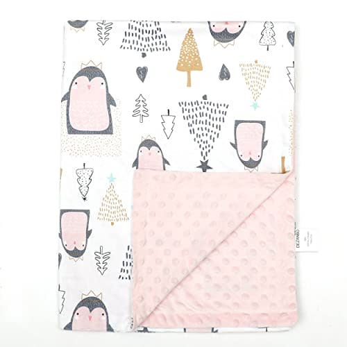 Baby Blanket for Boys Girls Baby Blankets Newborn,Super Soft Comfy,Patterned Minky with Double Layer,Dotted Backing, 30 x 40 Inch,Cute Penguin