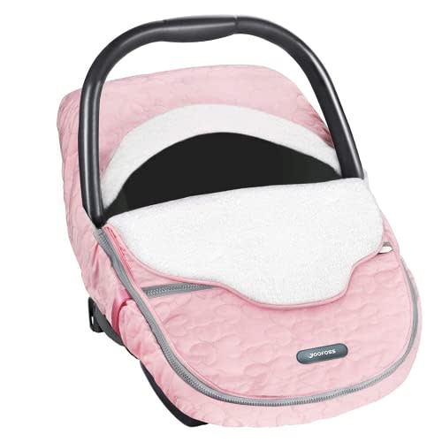 Yoofoss Baby Car Seat Cover Winter Carseat Canopies Cover to Protect Baby from Cold Wind, Super Warm Plush Fleece Baby Carrier Cover for Infant Boys Girls