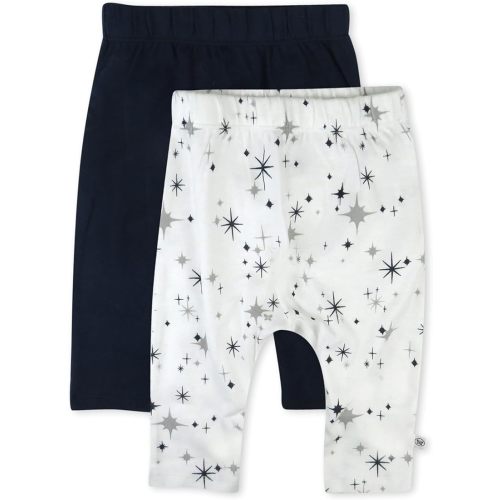 HonestBaby Multipack Harem Pants Roomy Fit Pull on Bottoms 100% Organic Cotton for Infant Baby Boys, Girls, Unisex