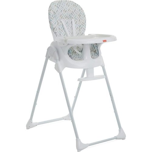 Fisher-Price Tiny Bites High Chair, 7 Adjustable Height Positions, Easy Quick Fold, Lightweight, Easy to Clean, Portable, Cloud Grey