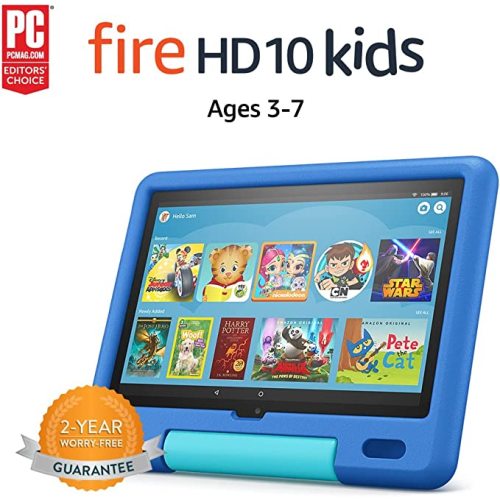 Amazon Fire HD 10 Kids tablet, 10.1", 1080p Full HD, ages 3–7, 32 GB, Sky Blue - Standalone Fire Kids tablet