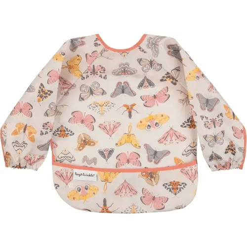 Tiny Twinkle Long Sleeve Bib for Babies & Toddlers | Waterproof Smock Bib for Eating | Machine Washable & Mess-Proof Feeding Essentials | Newborn Shower Gift (Flutter, 6–24M)