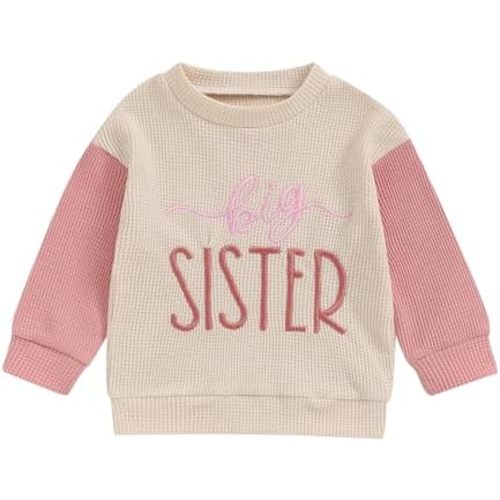 BeQeuewll Fall Toddler Baby Boy Girl Clothes Sister Brother Matching Outfit Letter Print Long Sleeve Sweatshirt Bubble Romper