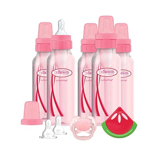 Dr. Brown’s Natural Flow® Anti-Colic Baby Bottle Gift Set, Pink