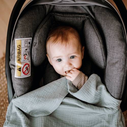 NEW EXTRA Light carseat blanket, foot cover, summer - muslin cotton