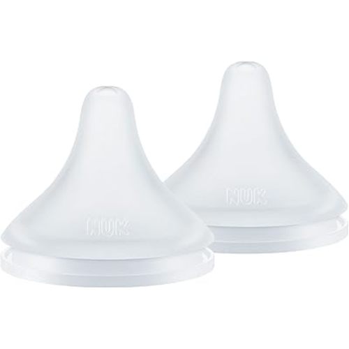 NUK Perfect Match Fast Flow Soft Silicone Nipple with Anti-Colic Vent, 2 Pack, BPA Free
