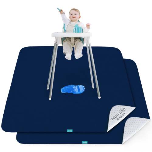 Splat Mat - 2 Pack, Waterproof, For Under High Chair & Arts & Crafts & Eating Mess, Anti-Slip & Reusable & Portable