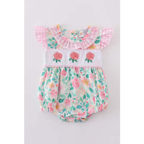 Pastel petal charm rose embroidery girl bubble – HoneyBean
