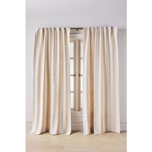Cotton Jacquard Notched Striped Curtain