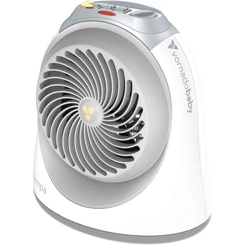 Tempa Nursery, Electric Space Heater for Baby with Locking Controls, Tipover Protection, Safety Shutoff, Hidden Cord Storage, 900W with Adjustable Thermostat, White