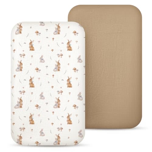 lulumoon Baby Bassinet Sheets Muslin: Cotton Bedside Bassinet Sheets Floral for Girls - Fitted for Bedside Sleeper Mattress