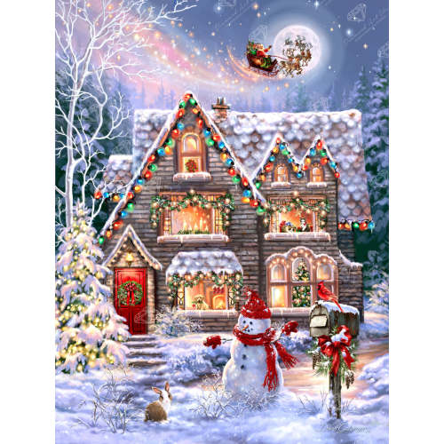 Santa's Sleigh Ride — 27.6" x 36.6" (69.9cm x 92.8cm) / Square with 64 Colors including 3 ABs and 3 Fairy Dust Diamonds / 104,813