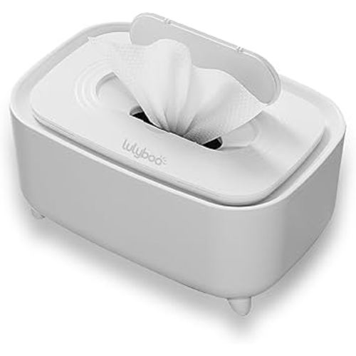 Lulyboo Warm Wipe Dispenser - Baby Wipe Warmer with Adjustable Temperature, Quick-Heating, Soft Silicone Cover, Easy-Refill Design, Ideal for Sensitive Baby Skin, Keeps Wipes Warm & Fresh