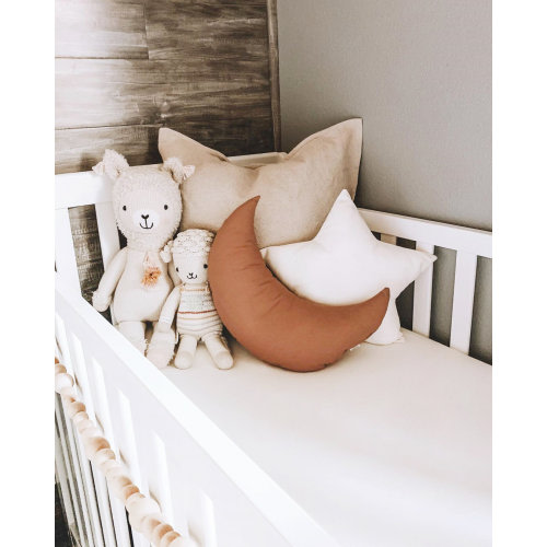 Terracotta Moon shaped pillow, Natural Star decorative pillows, Star shaped pillow, kids pillow, Baby girl nursery decor, Kids room decor