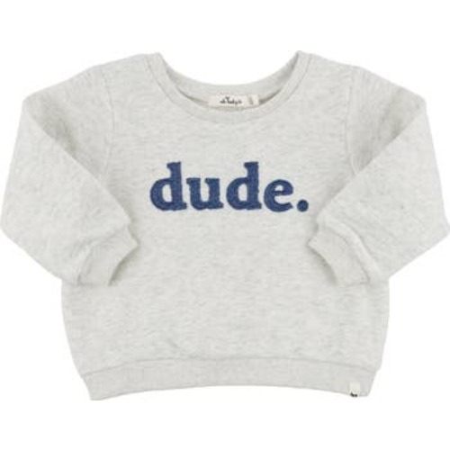 "Dude" Denim Applique Brooklyn Boxy- Infant, 6-12M