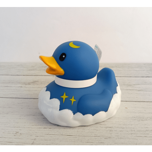 INFANTINO Blue GOODNIGHT Moon Stars Dreamy Cloud Fun Time Rubber Duck BRAND NEW
